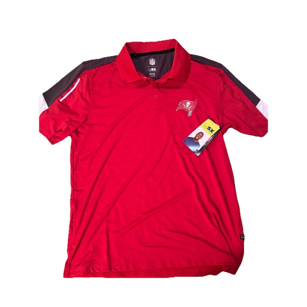 Michael  Strahan MSX NFL Tampa Bay Bucs Polo shirt size L -NEW